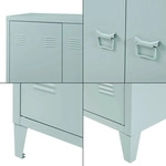 Metallschrank &lsquo;Orip&auml;&auml;&rsquo; mit 2 T&uuml;ren 110 x 75 x 33 cm Graublau - Blau