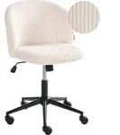 BELIANI B&uuml;rostuhl Cremewei&szlig; Cord Drehbar H&ouml;henverstellbar Modernes Design...