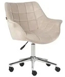 BELIANI B&uuml;rostuhl Beige Samt Gepolstert Gesteppt H&ouml;henverstellbar Drehbar...