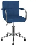 vidaXL B&uuml;rostuhl Drehbar Blau Stoff - Blau