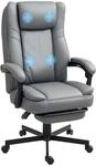 HOMCOM B&uuml;rostuhl mit Massagefunktion, Ergonomischer Schreibtischstuhl Grau -...