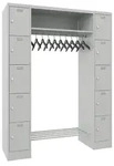 STIER Garderobe, 2 S&auml;ulen mit 5 F&auml;chern, 300 mm AB, Hutablage 900 mm, Drehr.,...