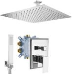 PaulGurkes Regendusche Duscharmatur Grundk&ouml;rper Unterputz eckig Chrom...