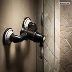PaulGurkes schwarze Nostalgie Duscharmatur Retro Design Einhandmischer Bord&uuml;re