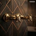 PaulGurkes Duscharmatur Gold Mischbatterie Antik Retro Zweigriffmischer