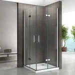 i-flair Faltt&uuml;r Duschkabine 120x120x180 cm aus teilsatiniertem 6 mm...