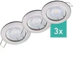 3er Set Oktaplex Einbaustrahler inkl. LED Modul 4.000K tralwei&szlig; - Deckenspots