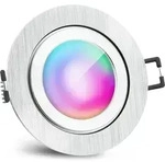 SSC-LUXon RW-2 LED Einbauspot flach rund silber RGB Wei&szlig;t&ouml;ne Smart IP44 f&uuml;r...