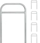 5x Fahrradanlehnb&uuml;gel 115 x 78 cm Stahl feuerverzinkt &Oslash; 49 mm zum Einbetonieren