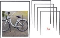 5x Fahrradanlehnb&uuml;gel 115x76 cm Flachstahl pulverbeschichtet zum Einbetonieren
