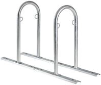 Fahrradanlehnb&uuml;gel 140 x 88 cm Stahl feuerverzinkt &Oslash; 50 mm grau freistehend