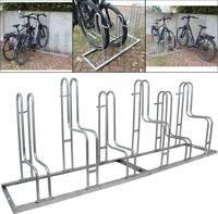 Fahrradst&auml;nder f&uuml;r 6 Fahrr&auml;der h&ouml;henversetzt 210 x 75,5 cm Stahl feuerverzinkt
