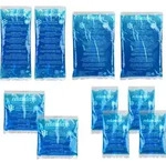 Relaxdays K&uuml;hlpads, 10er Set, 4 Gr&ouml;&szlig;en, Kalt Warm Kompressen, mikrowellengeeignet,