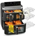 GOURMETmaxx Hei&szlig;luftfritteuse 3fach Kammer 3x Multi Triple Airfryer...