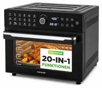 NutriChef Hei&szlig;luftfritteuse XXL 30 Liter Airfryer Ofen mit Drehspie&szlig; - Schwarz