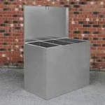 Verzinkter Futterbeh&auml;lter - 3 F&auml;cher - Silber