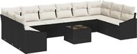 vidaXL Gartensofa-set mit Speicher Braun und Creme Poly-Rattan - Braun