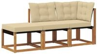 vidaXL 3 stk. Ecksofa-Einheiten f&uuml;r drau&szlig;en Natur und Beige