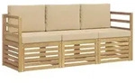 vidaXL Sofagarnituren Massivholz Akazie - Beige
