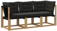 vidaXL 3 stk. Outdoor Mittel- und Ecksofa Wei&szlig;