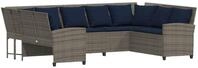 vidaXL Gartensofa mit Kissen Grau Poly Rattan - Grau