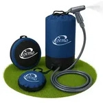 Coemo Campingdusche mit Fu&szlig;pumpe, Gartendusche, Solardusche Schwarz - Schwarz