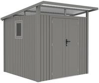 osoltus Metall Ger&auml;tehaus Klara B 253 x 225 cm Grau mit Fenster