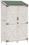 vidaXL Gartenschuppen Wei&szlig; 106 x 56 x 176,5 cm Massivholz aus Fichte