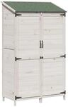 vidaXL Gartenschuppen Wei&szlig; 106,5 x 56 x 176 cm Massivholz aus Fichte