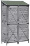 vidaXL Gartenschuppen Grau 106 x 56 x 176,5 cm Massivholz aus Fichte