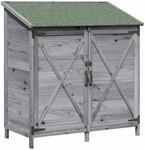 vidaXL Gartenschuppen Grau 106 x 56 x 113,5 cm Massivholz aus Fichte