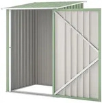 Outsunny Ger&auml;tehaus mit Pultdach 1 x 1 m Metall Gartenhaus 0,92m2 Stahl Hellgr&uuml;n