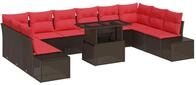 vidaXL Gartensofa-set 11 stk. Braun Poly-Rattan - Braun