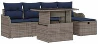 vidaXL Gartensofa-set 6 stk. Grau Poly-Rattan - Grau