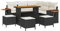 vidaXL Gartensofa-set 9 pcs Schwarz Poly-Rattan - Schwarz
