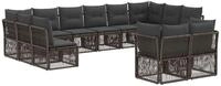 vidaXL Gartensofa-set 12 stk. Grau Poly-Rattan - Grau