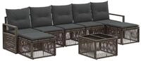 vidaXL Gartensofa-set 8 stk. Grau Poly-Rattan - Grau