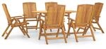 vidaXL 7-tlg. Garten-Essgruppe Massivholz Teak - Braun