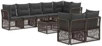 vidaXL Gartensofa-set 9 stk. Grau Poly-Rattan - Grau
