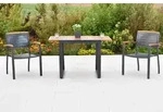 Merxx Gartenm&ouml;bel Set Tinos 3tlg., 2 Stapelsessel, Balkonausziehtisch 80 (120)...