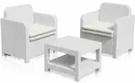 Outdoor Garten Lounge Sessel Grand Soleil Giglio Bar Rattan 2 Sitzer - Wei&szlig; -...