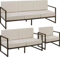 tectake&reg; Garten-Loungeset Comosa f&uuml;r 6 Personen, XXL-Polsterung - Braun