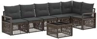 vidaXL Gartensofa-set 7 stk. Grau Poly-Rattan - Grau