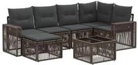 vidaXL Gartensofa-set 7 stk. Grau und Dunkelgrau Poly-Rattan - Grau