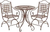 CLP Gartenm&ouml;bel-Set Viro mit rundem Gartentisch und 2 Gartenst&uuml;hlen aus Eisen antik