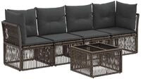 vidaXL Gartensofa-set 5 stk. Grau Poly-Rattan - Grau