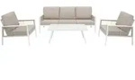 4-teilige Aluminium-Sofagarnitur &ndash; Wei&szlig; - Wei&szlig;