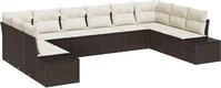 vidaXL Gartensofa-set 10 stk. Braun Poly-Rattan - Braun