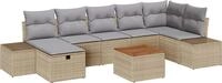 vidaXL Gartensofa-set 8 stk. Beige Poly Rattan - Beige