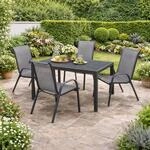 5tlg Outdoor Gartengarnitur Sitzgarnitur 180x90cm Aluminium Non Wood - Grau